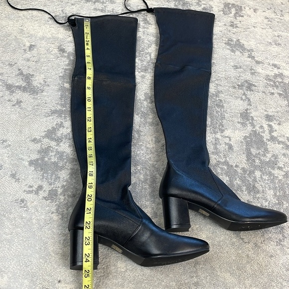 New Stuart Weitzman Genna 60 City Over the Knee Boots Black Stretch Leather 5 - Picture 10 of 15